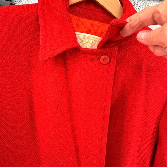Vintage Pendleton Wool Womens Red Double Breasted Coat Jacket Sz ? Preppy *read* - Picture 8 of 16